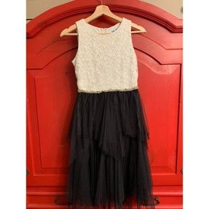 Tween Diva Brand SUNNING Sparkly Layered Tulle Skirt Rhinestone Belt Dress 16